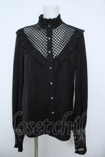 画像1: PUNK RAVE / メッシュ切り替えブラウス M-L 黒 Y-26-06-01-081-PU-BL-SZ-ZY (1)