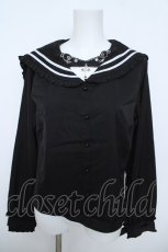 画像1: Amilige / セーラーブラウス  黒 Y-26-06-01-086-PU-BL-SZ-ZY (1)