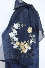 画像3: axes femme / チュール×刺繍フレア袖プルオーバー  紺 Y-26-06-01-097-AX-TO-SZ-ZY (3)