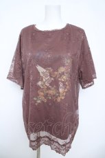 画像1: axes femme / レースプルオーバー×プリントプルオーバー  茶 Y-26-06-01-102-AX-TO-SZ-ZY (1)