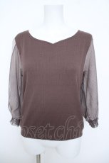 画像1: axes femme / フラワーブーケ刺繍プルオーバー  茶 Y-26-06-01-103-AX-TO-SZ-ZY (1)