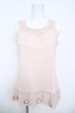 画像1: axes femme / 裾フラワーロングタンク  ピンク Y-26-06-01-107-AX-TO-SZ-ZY (1)