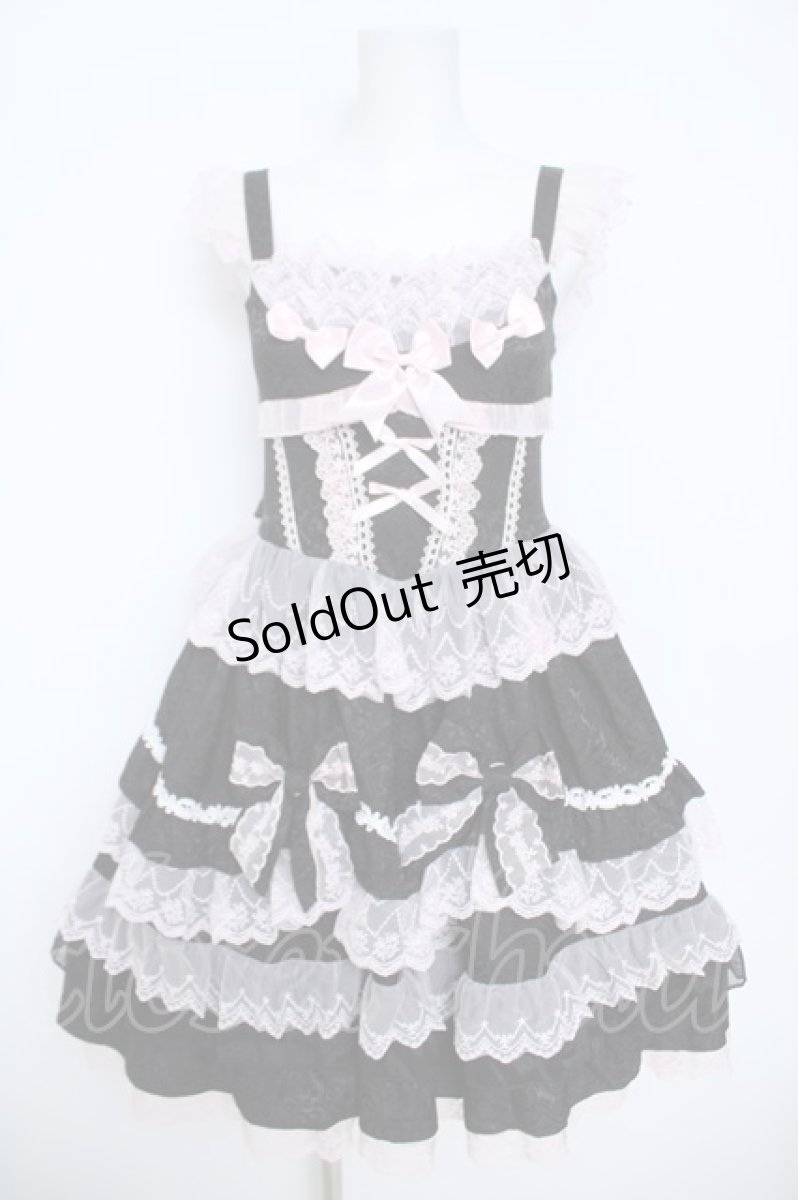 画像1: White Sugar girl 白糖少女 / Flower Ode - Doll-like Sweet Lolita  ブラック/ピンク Y-26-06-01-116-LO-OP-SZ-ZY (1)