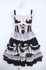 画像1: White Sugar girl 白糖少女 / Flower Ode - Doll-like Sweet Lolita  ブラック/ピンク Y-26-06-01-116-LO-OP-SZ-ZY (1)