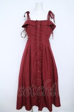 画像1: axes femme / チュールリボン付ワンピース  ワイン Y-26-06-01-121-AX-OP-SZ-ZY (1)