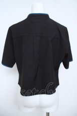 画像2: axes femme / チャイナボタンショートブラウッス  黒 Y-26-06-01-125-AX-BL-SZ-ZY (2)