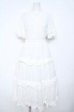 画像1: axes femme Nostalgic / ティアードロングワンピース  白 Y-26-06-01-135-LO-OP-SZ-ZY (1)
