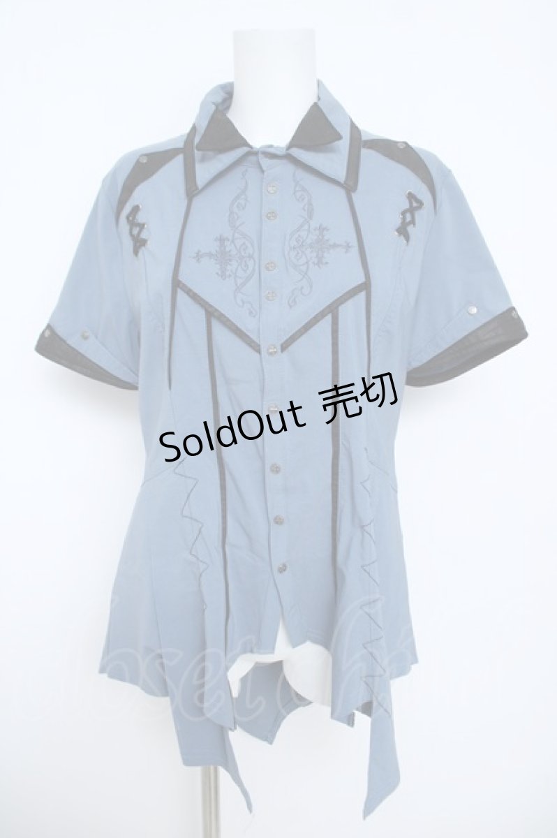 画像1: Ozz Croce / 刺 入りシャツ  ブルー Y-26-06-01-160-OO-BL-SZ-ZY (1)