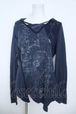 画像1: Ozz Croce / プリントフードカットソー  紺 Y-26-06-01-161-OO-TO-SZ-ZY (1)