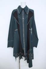 画像1: Ozz Croce / 刺繍入りシャツワンピース  グリーン Y-26-06-01-162-OO-OP-SZ-ZY (1)