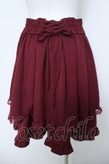 画像2: axes femme POETIQUE / バックレースアップミドルスカート  ワイン Y-26-06-01-177-AX-SK-SZ-ZY (2)