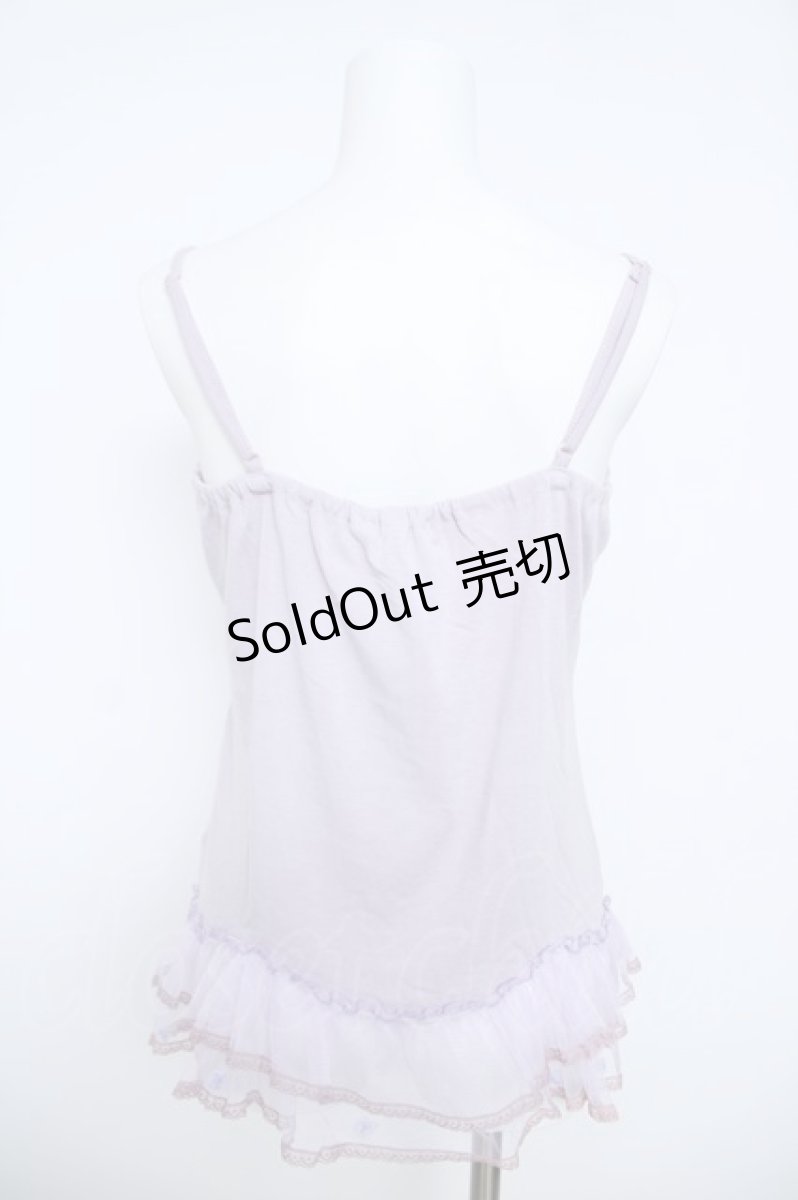 画像2: axes femme / 裾バラモチーフキャミ  ラベンダー Y-26-06-01-029-AX-TO-SZ-ZY (2)