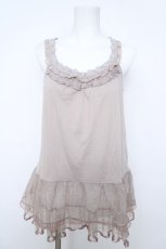 画像1: axes femme / 裾チュールタンクトップ  モカ Y-26-06-01-032-AX-TO-SZ-ZY (1)