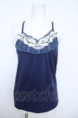 画像1: axes femme / シフォンリボンキャミ  紺 Y-26-06-01-035-AX-TO-SZ-ZY (1)
