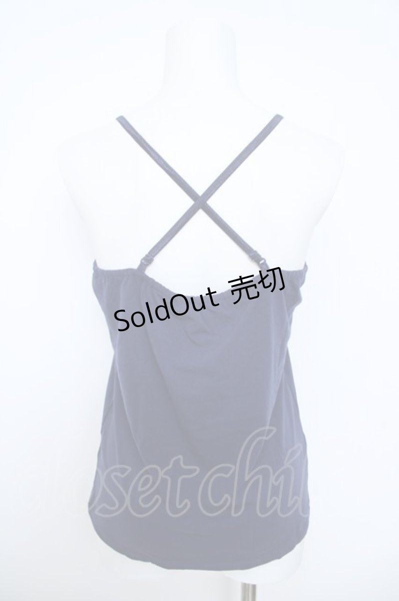 画像2: axes femme / シフォンリボンキャミ  紺 Y-26-06-01-035-AX-TO-SZ-ZY (2)