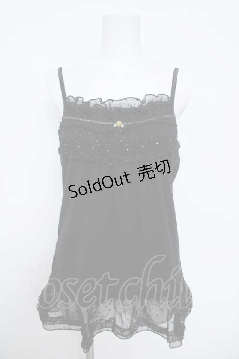 画像1: axes femme / ドビーシフォンキャミソール  黒 Y-26-06-01-039-AX-TO-SZ-ZY (1)