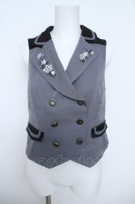 画像1: axes femme / 花刺繍クラシックベスト  グレー Y-26-06-01-041-AX-TO-SZ-ZY (1)