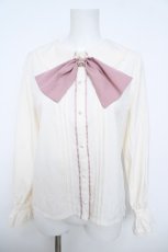 画像1: axes femme POETIQUE / フェイバリットカラーブラウス  生成り×ピンク Y-26-06-01-042-AX-BL-SZ-ZY (1)