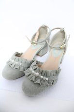 画像1: axes femme POETIQUE / スエードフリルパンプス M ミント Y-26-06-03-047-AX-SH-SZ-ZY (1)
