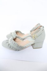 画像2: axes femme POETIQUE / スエードフリルパンプス M ミント Y-26-06-03-047-AX-SH-SZ-ZY (2)