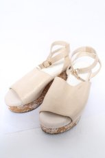 画像1: axes femme POETIQUE / 刺繍ウェッジソールパンプス M ベージュ Y-26-06-03-052-AX-SH-SZ-ZY (1)
