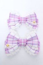画像1: Angelic Pretty / Sprinkle Heart Tartanリボンクリップセット  白 Y-26-06-03-013-AP-AC-SZ-ZY (1)