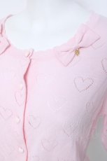 画像3: BABY,THE STARS SHINE BRIGHT / Heart Heart五分袖カーディガン  ピンク Y-26-06-03-058-BA-TO-SZ-ZY (3)