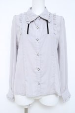 画像1: axes femme / カメオリボンブラウス M グレー Y-26-06-03-059-AX-BL-SZ-ZY (1)