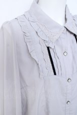 画像3: axes femme / カメオリボンブラウス M グレー Y-26-06-03-059-AX-BL-SZ-ZY (3)