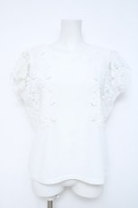 画像1: axes femme / レース袖カットT  黒 Y-26-06-03-061-AX-TO-SZ-ZY (1)