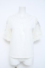 画像1: axes femme / ラベンダー刺繍プルオーバー M 白 Y-26-06-03-063-AX-TO-SZ-ZY (1)
