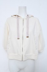 画像1: axes femme / チュール袖ショートパーカー M 生成り Y-26-06-03-064-AX-TO-SZ-ZY (1)