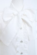 画像4: Ank Rouge / フリルリボンタイパワショルブラウス M シロ Y-26-06-03-066-CA-BL-SZ-ZY (4)