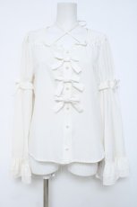 画像1: Ank Rouge / ぐるぐるフレア袖ブラウス M シロ Y-26-06-03-067-CA-BL-SZ-ZY (1)