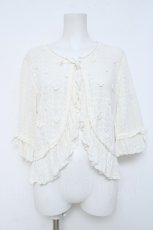 画像1: PINK HOUSE / あじさいモチーフ使いニットボレロ F シロ Y-26-06-03-071-LO-TO-SZ-ZY (1)