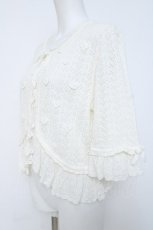 画像2: PINK HOUSE / あじさいモチーフ使いニットボレロ F シロ Y-26-06-03-071-LO-TO-SZ-ZY (2)