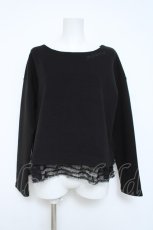 画像1: INGEBORG / 刺繍入りカットソー  黒 Y-26-06-03-103-LO-TO-SZ-ZY (1)