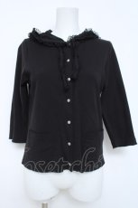 画像1: PINK HOUSE / レース使いカットソーカーディ M 黒 Y-26-06-03-107-LO-TO-SZ-ZY (1)