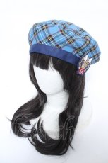 画像1: Angelic Pretty / Bunnyカレッジベレー  ブルー Y-26-06-03-020-AP-AC-SZ-ZY (1)