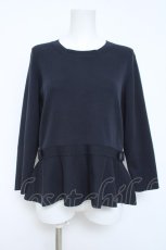 画像1: INGEBORG / ペプラムニットプルオーバー 11号 ネイビー Y-26-06-03-113-LO-TO-SZ-ZY (1)