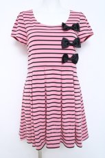画像1: MA*RS / リボン付きボーダーカットワンピース M ピンク Y-26-06-03-122-GO-OP-SZ-ZY (1)