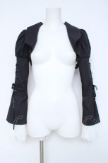 画像2: MARBLE / 編み上げボリュームフリルショートジャケット  黒/白 Y-26-06-03-126-GO-JA-SZ-ZY (2)