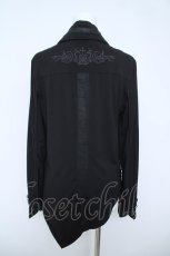 画像2: Ozz Croce / ベルト付き刺繍入りカットブラウス  黒 Y-26-06-03-129-OO-TO-SZ-ZY (2)