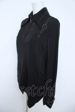 画像3: Ozz Croce / ベルト付き刺繍入りカットブラウス  黒 Y-26-06-03-129-OO-TO-SZ-ZY (3)