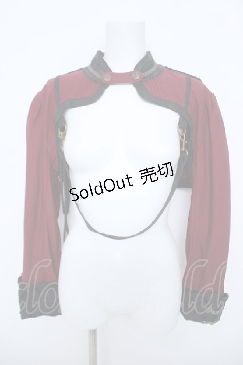 画像1: Ozz oneste / 薔薇刺繍シュラグボレロ  赤 Y-26-06-03-133-OO-TO-SZ-ZT396 (1)