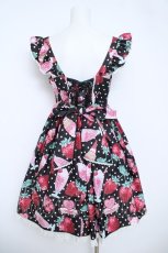 画像2: Angelic Pretty / Fresh Strawberry Diner ジャンパースカート  黒 Y-26-06-03-139-AP-OP-SZ-ZY (2)