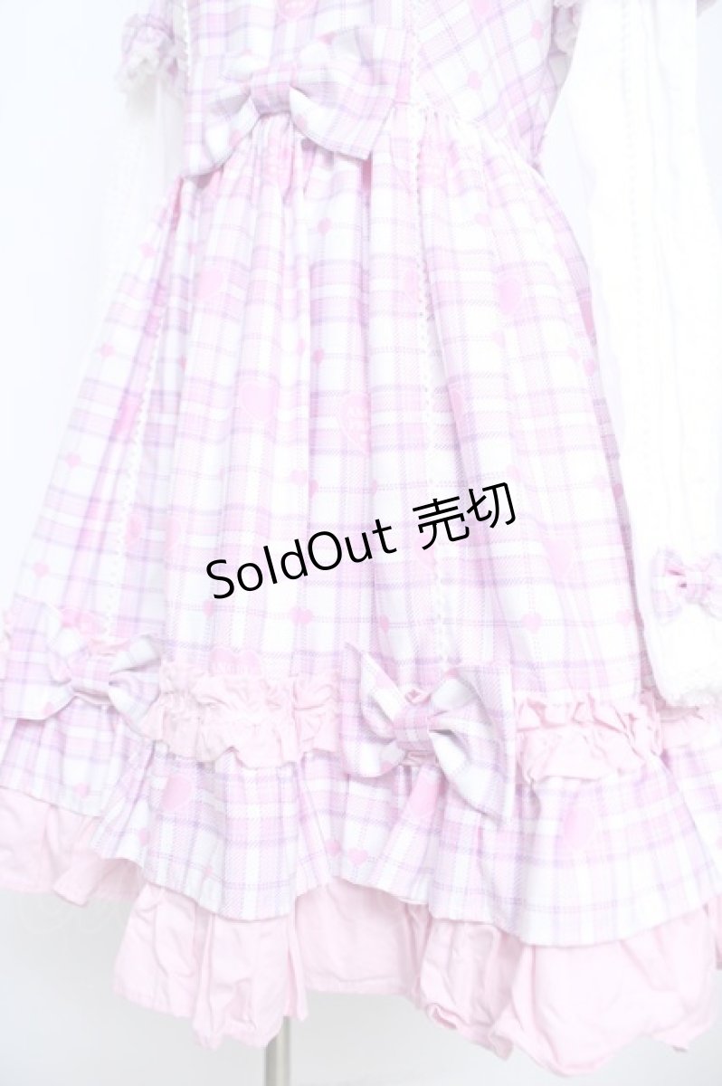 画像4: Angelic Pretty / Sprinkle Heart Tartanワンピース  白 Y-26-06-03-142-AP-OP-SZ-ZS (4)