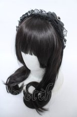 画像1: Ank Rouge / ビジューレース合皮カチューシャ  黒 Y-26-06-03-026-CA-AC-SZ-ZY (1)