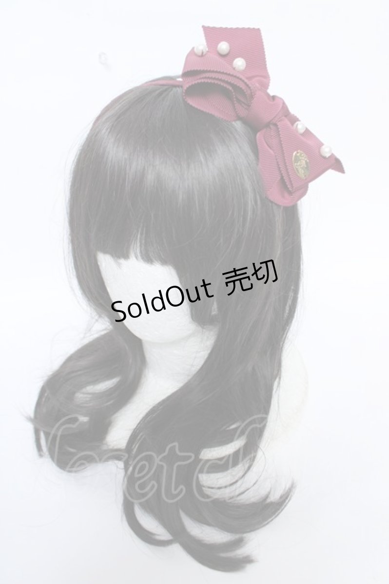 画像1: Leur Getter / パールリボン付カチューシャ  ボルドー Y-26-06-03-027-LU-AC-SZ-ZY (1)