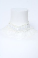 画像1: ATELIER PIERROT / 梯子レースチョーカー  シロ Y-26-06-03-028-EL-ZA-SZ-ZY (1)
